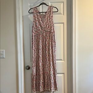 Max Studio Red and White Floral Maxi Dress